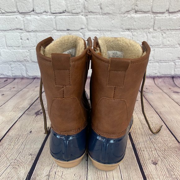 Sporto Sawyer Lace Up Rain Boots Brown/Blue - Picture 4 of 9